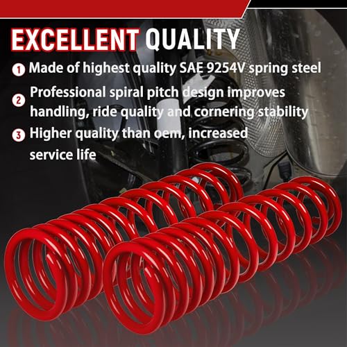 Image of 2PCS 1 inch-3.5 inch Lift Rear Heavy Duty Coil Springs for 2009-2018 Ram 1500 2WD 4WD with Extra 35% Load Capacity (Red)