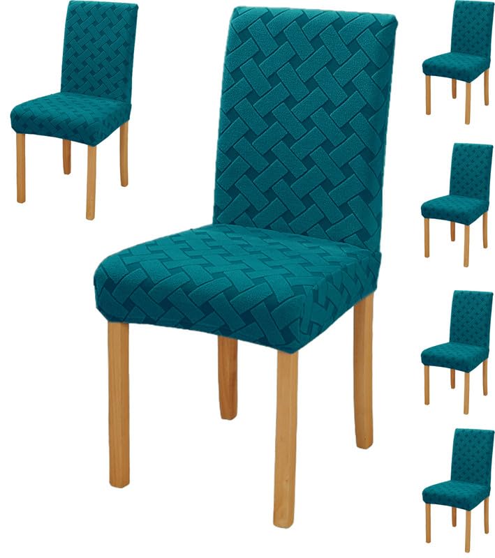 Styleys Elastic Chair Cover Stretch Removable Washable Short Jacquard Dining Chair Cover Protector Seat Slipcover (Pack of 6, Teal, JCMC31) (B0CPPWXHMB) Amazon Price History, Amazon Price Tracker
