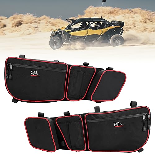 Sacs de porte X3 rouge pour Can Am Maverick protégeant les genoux des impacts de piste