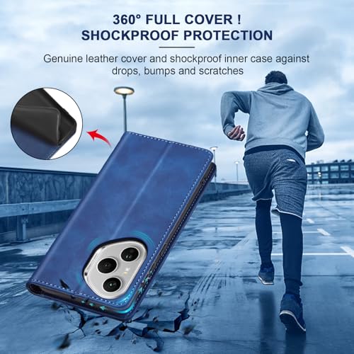 Image of Jasonyu Cover for Honor 400 Pro Flip PU Leather Case, Book Wallet Cover, Stand Function, Magnetic, Card Slots, TPU Bumper Case (Blue)