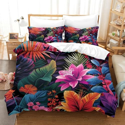Parure de lit fleurs tropicales 3D pour sublimer votre chambre d'amis - 3
