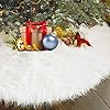 90cm kerstboomdeken Snowy White kerstboom pluche imitatiebont kerstboomdeken voor kerstversiering (wit)