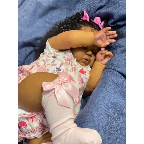 Muñeca Reborn Bebé Biracial Negra 19 Pulgadas miniatura 2
