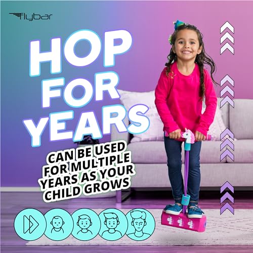 Image of Flybar My First Foam Pogo Jumper for Kids Fun and Safe Pogo Stick for Toddlers, Durable Foam and Bungee Jumper for Ages 3 and up, Supports up to 250lbs (Unicorn)