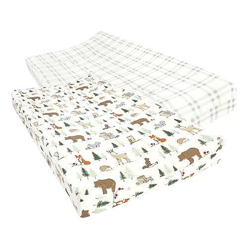 Image of Hudson Baby Unisex Baby Cotton Changing Pad Cover, Forest Animals, One Size