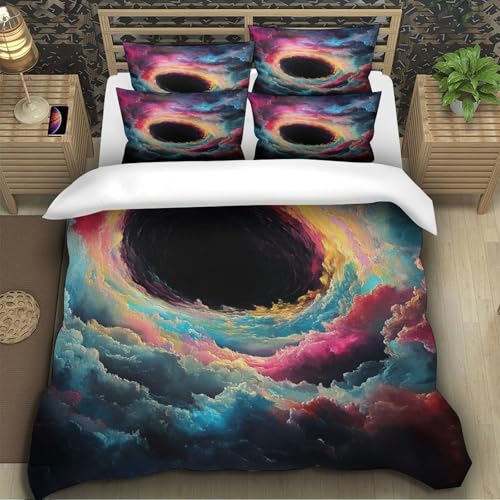 Housse de couette microfibre de qualité supérieure impression 3D vortex 260x220 - 5