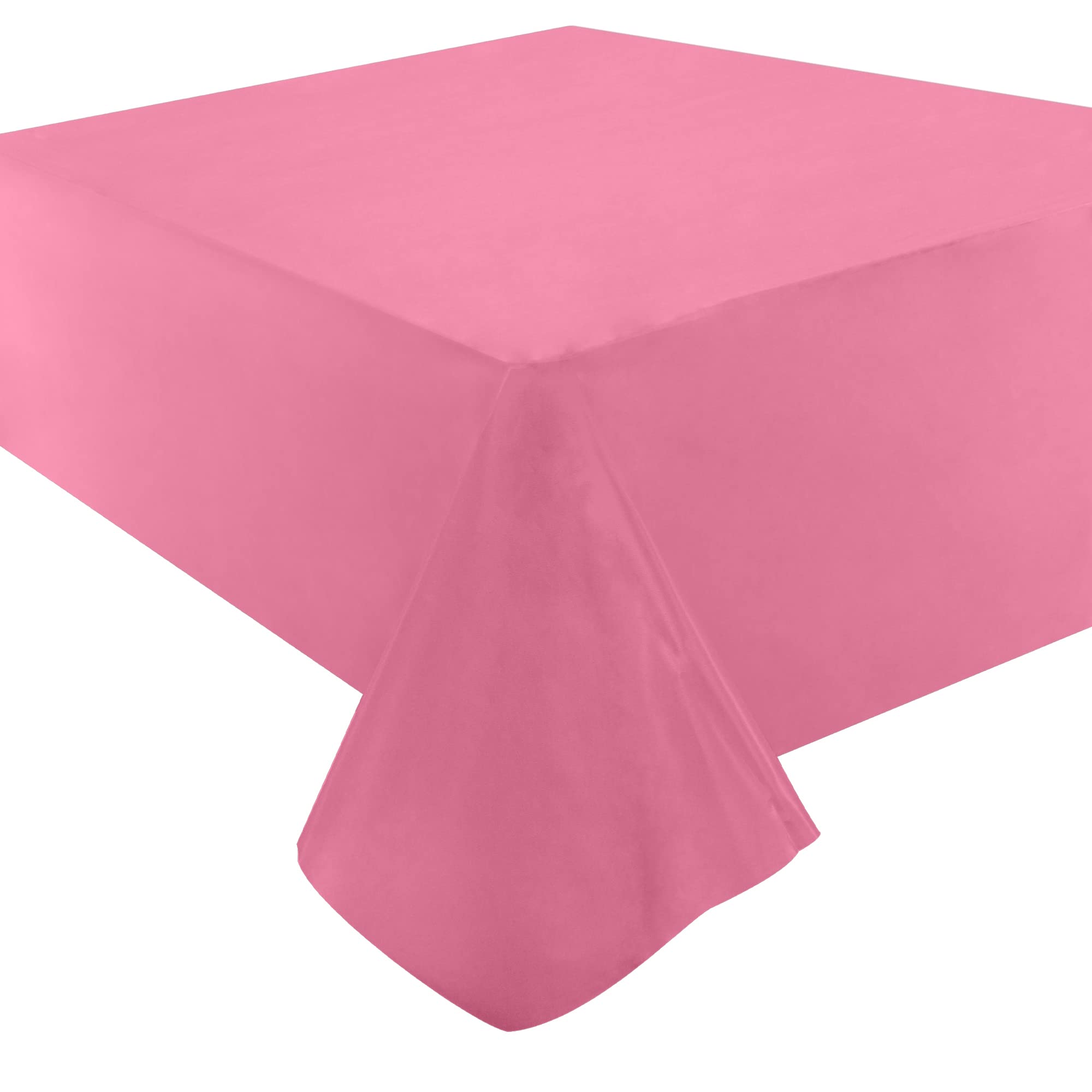Time to Sparkle 10 Pack Plastic Tablecloths 54" x 108" Plastic Dining Table Cloth Premium Rectangle Table Cover for Parties Wedding Banquet etc Indoor Or Outdoor(Pink) - Image 2