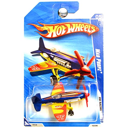 Hot Wheels Avión HW Racing Mad Propz 2010 azul, amarillo y rojo