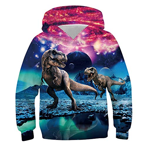 Uideazone Dinosaurs Hoodies For Boys Girls 3D Printed Graphic Hooded Sweatshirt Unisex Kids Long Sleeve Pullover Hoody With Pockets 6-7 Years #TOP8