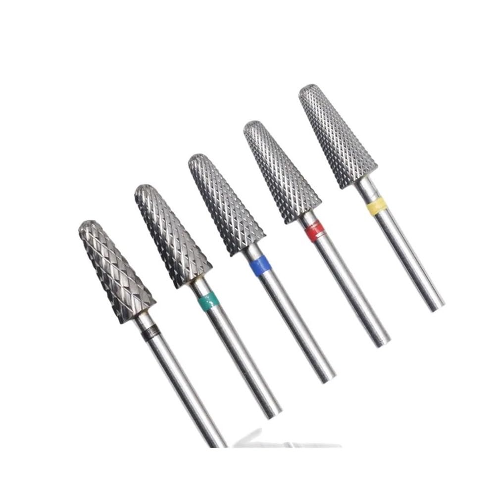 Broca Profesional for Uñas De Carburo De Tungsteno Con Forma De Paraguas for Eliminación De Cutículas Y Trabajos De Detalle De Uñas(5pcs)