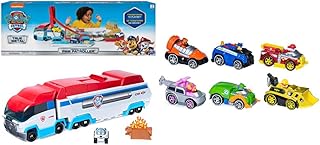 Paw Patrol, True Metal Classic Gift Pack of 6 Collectible DIE-CAST Vehicles, 1: 55 Scale, Launch’N Haul Paw Patroller, Transforming 2-in-1 Track Set for True Metal Die-Cast Vehicles