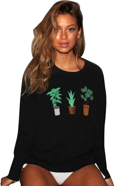 Zeagoo Langarmshirt Damen - Elegantes Basic Top Mit Rundhals (Einfarbig, S-XXL)