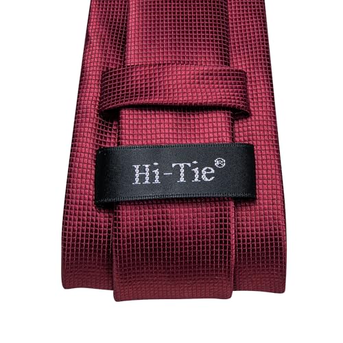Image of Hi-Tie Men 63inches Tie Set Extra Long Necktie Paisley Tie Pocket Suqare Cufflinks Big and Tall Men Tie