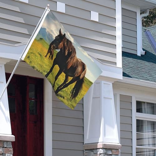 Drapeau extérieur robuste anti-déchirure chevaux sauvages 1,2x1,8m double face œillets laiton