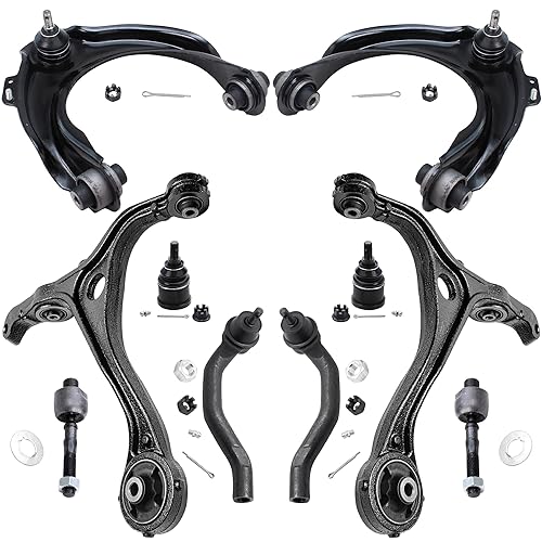 Image of Detroit Axle - 10PC Front Upper Lower Control Arms w /Ball Joints, Inner and Outer Tie Rods Replacement for 2004-2008 Acura TSX - [2003-2007 Honda Accord L4 2.4L]