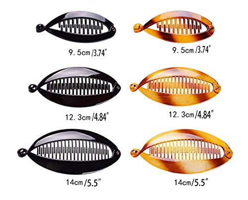 4 PCS Women Fashion Banana Hair Clip Hair Claw Rounded Edges Hair Comb French Flat Shark Hair Clip Hairgrip Large Shell Hair Clincher (Length: 4.84 inch) - Image 2