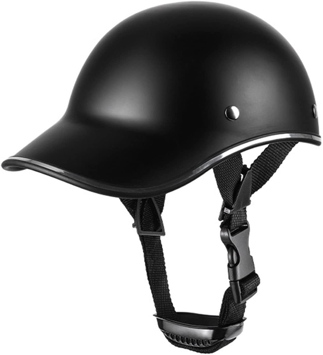 Gorra Béisbol Estilo Motocicleta Casco Bicicleta Visera Anti UV, Casco Cara Semiabierta con Correa Ajustable, Casco De Seguridad Protección Cabeza Retro F