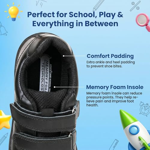 Image of ATHCO Unisex-Child Blossom Memory Foam Comfort School Shoes|Unisex|Child|Kids|Adults|Sports|Formal|Casual|Athletic|Flexible|Lightweight|Dailyuse|ExtraSoft|Fitness