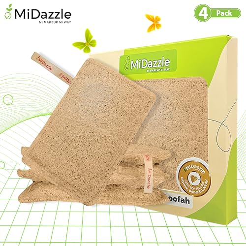 Image of Midazzle 100% Natural Body Scrubber Loofah for Bathing (Rectangle) (Pack of 4)
