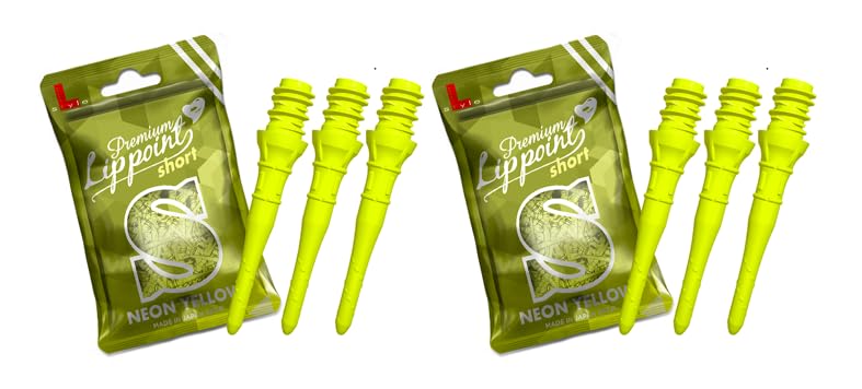 LSTYLE Premium Lippoint – Short – Neon Yellow – 60 Count – Soft Tip Points – 2BA Thread