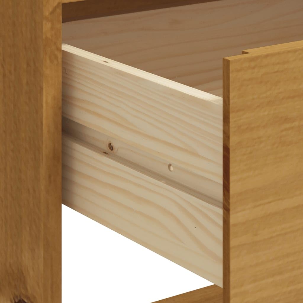 Mesa de bar de madera maciza de pino FLAM 92 x 45 x 110 cm, mesa alta con mucho espacio de almacenamiento y tablero fuerte para bebidas y aperitivos