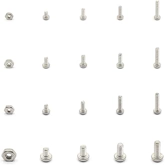 320pcs #2-56#4-40#6-32#8-32 UNC Stainless Steel Phillips Pan Head Machine Screws Nuts Assortment Kit