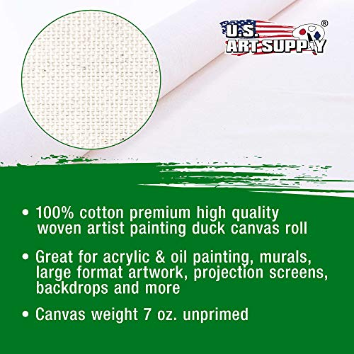 U.s. Art Supply 36" Wide X 6 Yard Long Canvas Roll - 100% Cotton 7 Ounce Un-Primed Artist Painting #TOP3
