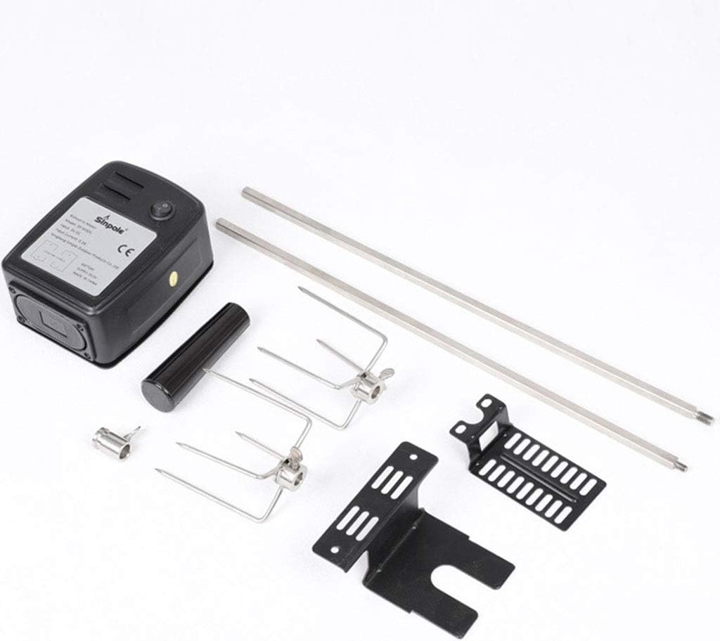 BBQ Rotisserie Kit for Grills, Stainless Steel Universal Grill Rotisserie Kit - 3W Electric Motor and Square Spit Rod