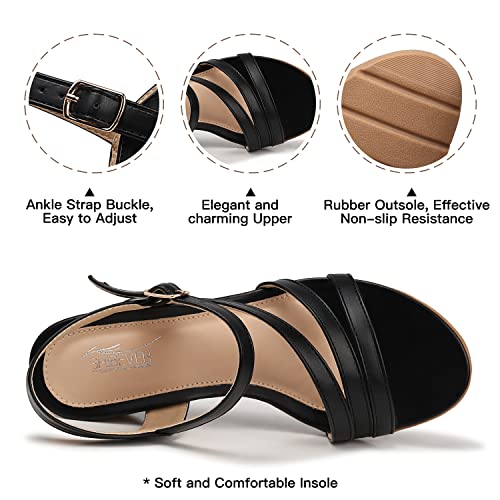 SHIBEVER Wedge Sandals for Women Dressy: Summer Low Wedges Womens Comfortable Open Toe Sandal3