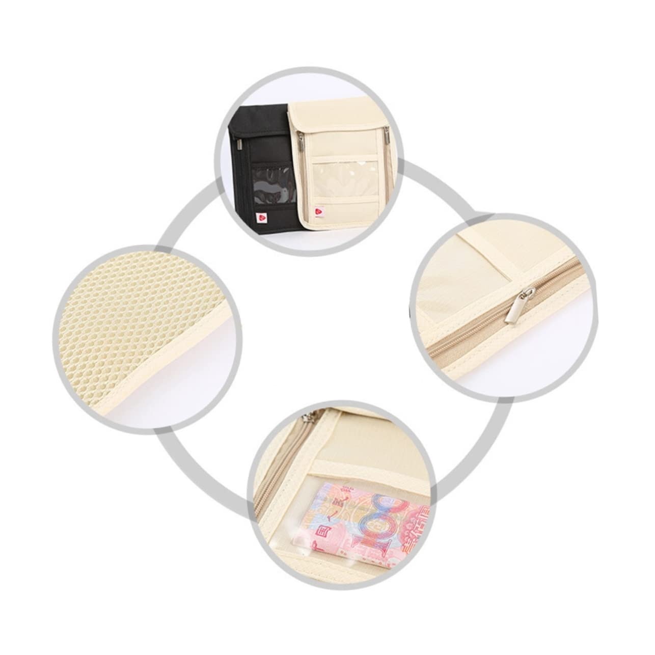 SOIMISS 3piezas Billetera Multifuncional para Pasaporte De Viaje Tecnología RFID Portador De Certificados y Dinero para Aeropuertos y Festivales Negro
