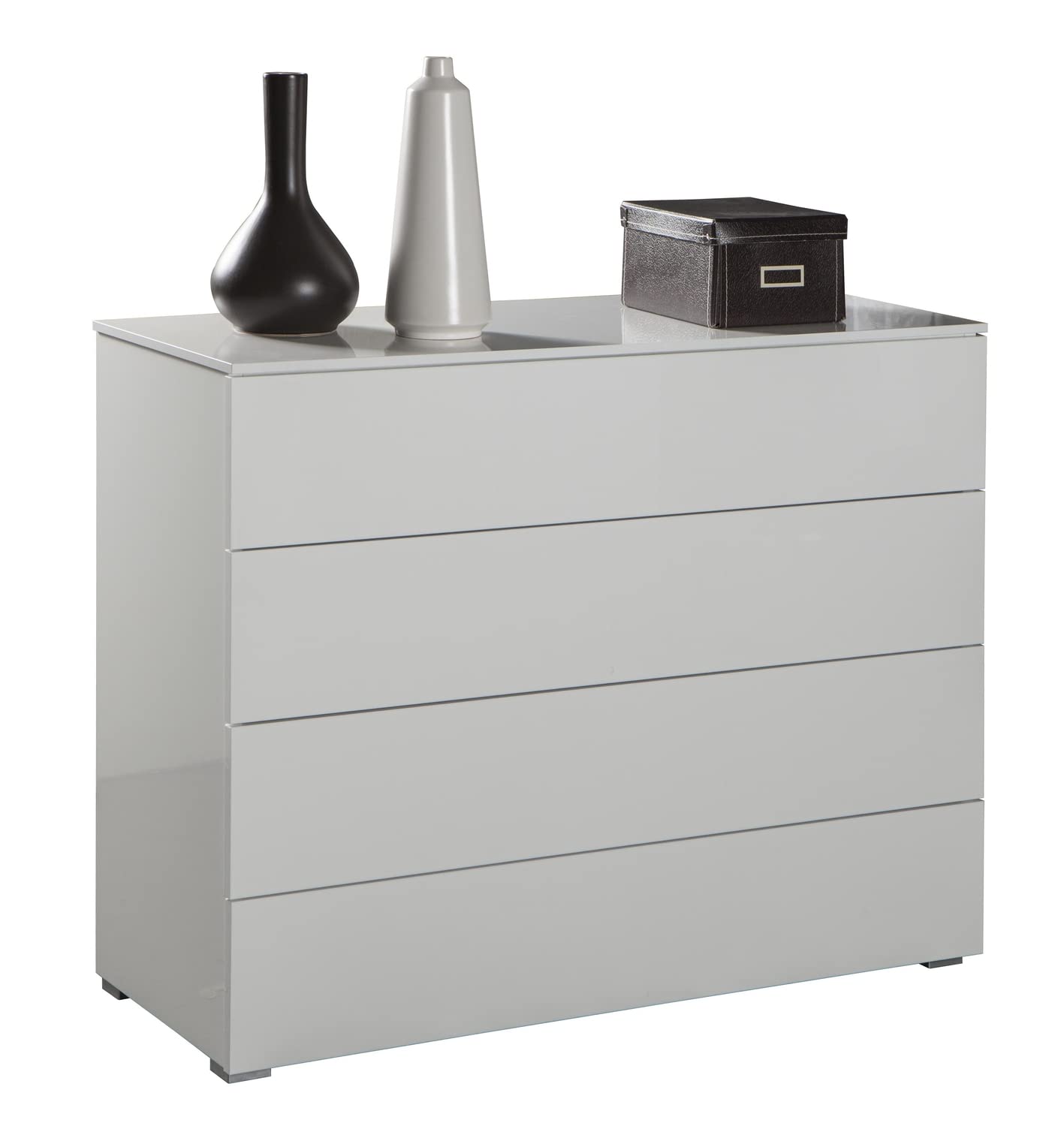 Composad | Cassettiera della Linea PRIVILEGIO con 4 Cassetti, Cassettiera Bianca Camera Da Letto, (LxAxP) 108x85x44 cm, Colore Bianco Laccato, Made in Italy
