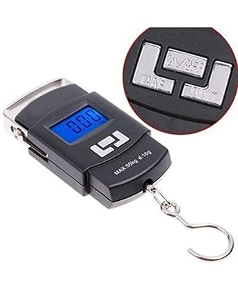 BRISTO Electronic 50Kgs Digital Luggage Weighing Scale,weight machine for Home kitchen Digital weighing hook scale,Kitchen weighing scale kitchen,Weight machine,kitchen scale 50kg.Black