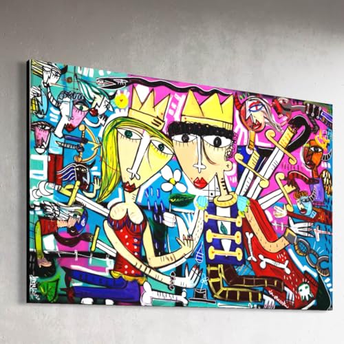 Impression sur toile Sivigliart : le couple couronné cubiste idéal pour votre décoration salon