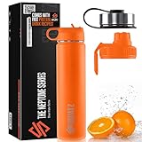 SQUATZ 24 Oz Neptune Series Steel Water Bottle, Stainless Double Wall Vacuum Insulated Flask with Ha