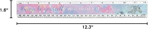 Miniatura 5 de Siempre sé tú mismo a menos que puedas ser un unicornio pastel regla de plástico estándar y métrica de 12 pulgadas
