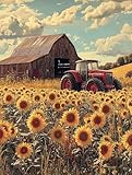 5D Diamant Gemälde Kinder, Garten Sonnenblumen DIY Vollbohrer Diamant Gemälde Bilder Set, Jungen und Mädchen Erwachsene, Kreativität Arts Mosaik, Decor Cartoon Geburtstagsgeschenk 90x120cm C376