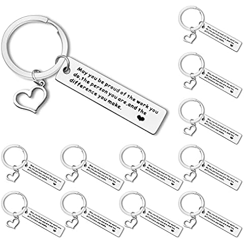 12Pcs Thank You Gift Appreciation Keyring Make A Difference Keyring Thank You Keychain Gift for Employee Coach Mentor Appreciation Jewelry for Nurse Doctor Teacher Colleague Retirement Going Away Gift Cover