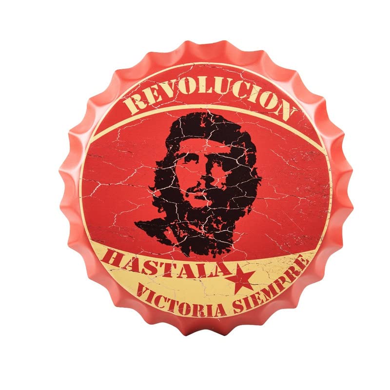 EAZYWAGON Decorative Metal Bottle Caps Wall Sign Plates - 14X14 Inches – Hastala Victoria | Metal Sign Wall Hanging Bottle Cap for Home, Farmhouse & Cafe Decoration | Vintage & Retro Look Wall Plaques