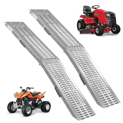 KCT Twin Pack Vehicle Ramp Heavy Duty Vehicle Van Loading Ramps 400kg Capacity Folding Motorcycle Motorbike Mobility Scooter Lawn Mower Trailer (2 x 200kg)