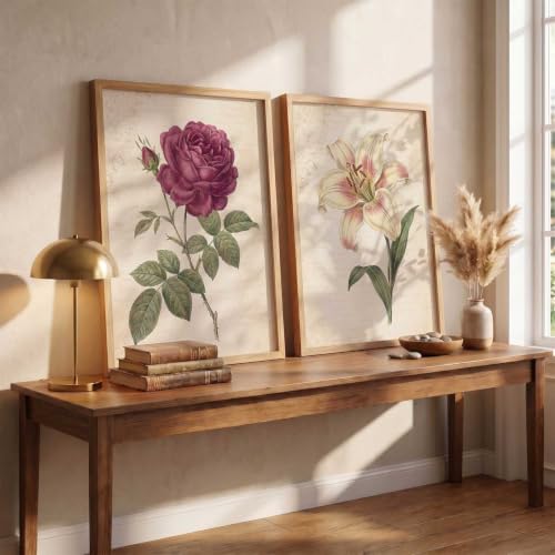 Image of YANVEER Botanical Wall Art Painting | Wall Frames For Home Decor Office Living Room | Poster With Frame Wall Decoration Painting | Premium Art Framed Wall Painting For Home Decor | Set of 2 (10X13 inch)