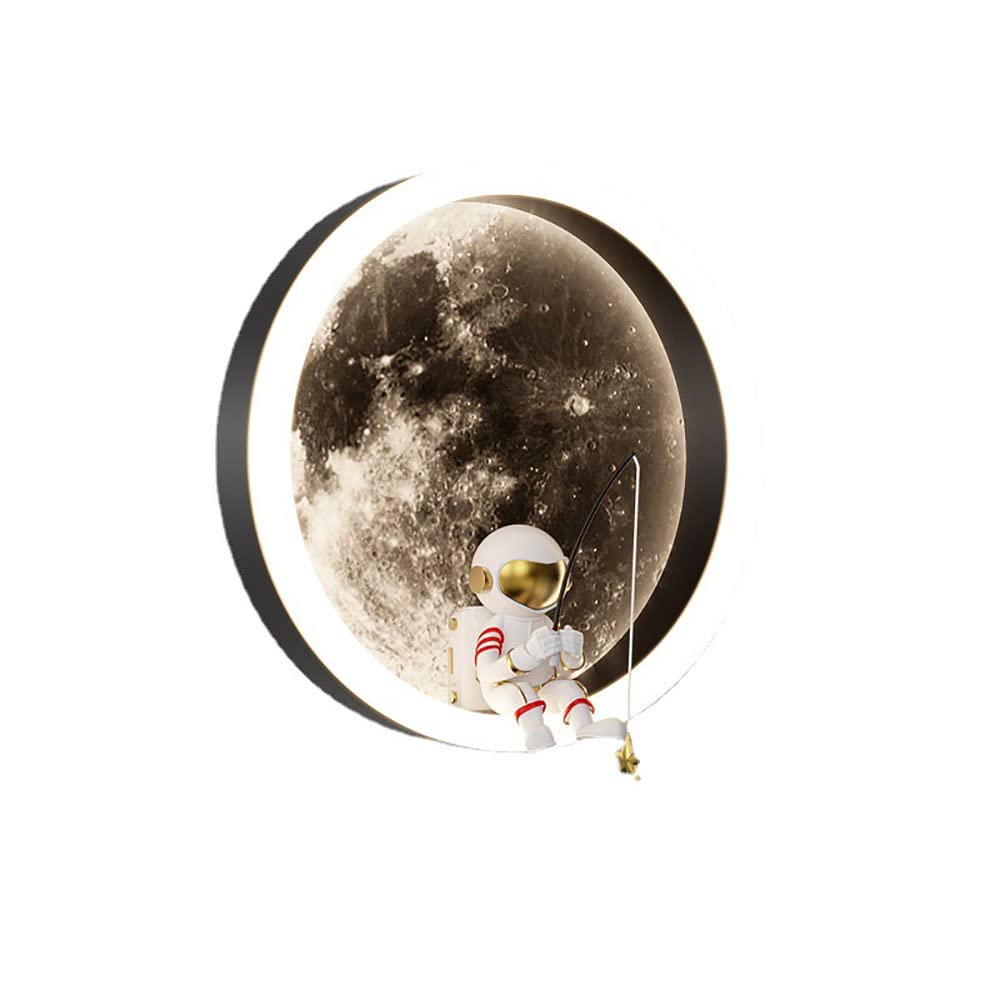 Pokój dziecięcy Kinkiet LED Księżyc Kinkiet Astronauta Zagłówek Światła, Okrągły Montaż Oświetlenia Ściennego Kreskówki Kinkiety Ścienne Dla Dzieci Sypialnia Nocna Przedszkole