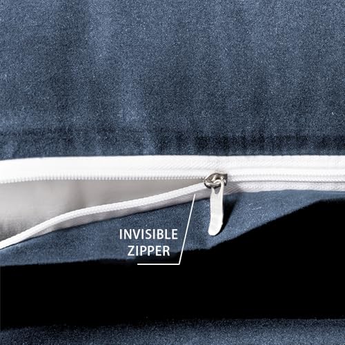 Image of 2 Pack Microfiber Standard Size Zipper Pillowcases,Slate Blue Pillow Case Set of 2,Soft Comfortable Not Shrink Pillow Cases Standard,Breathable Luxury Pillow Covers(20x26 Inches)