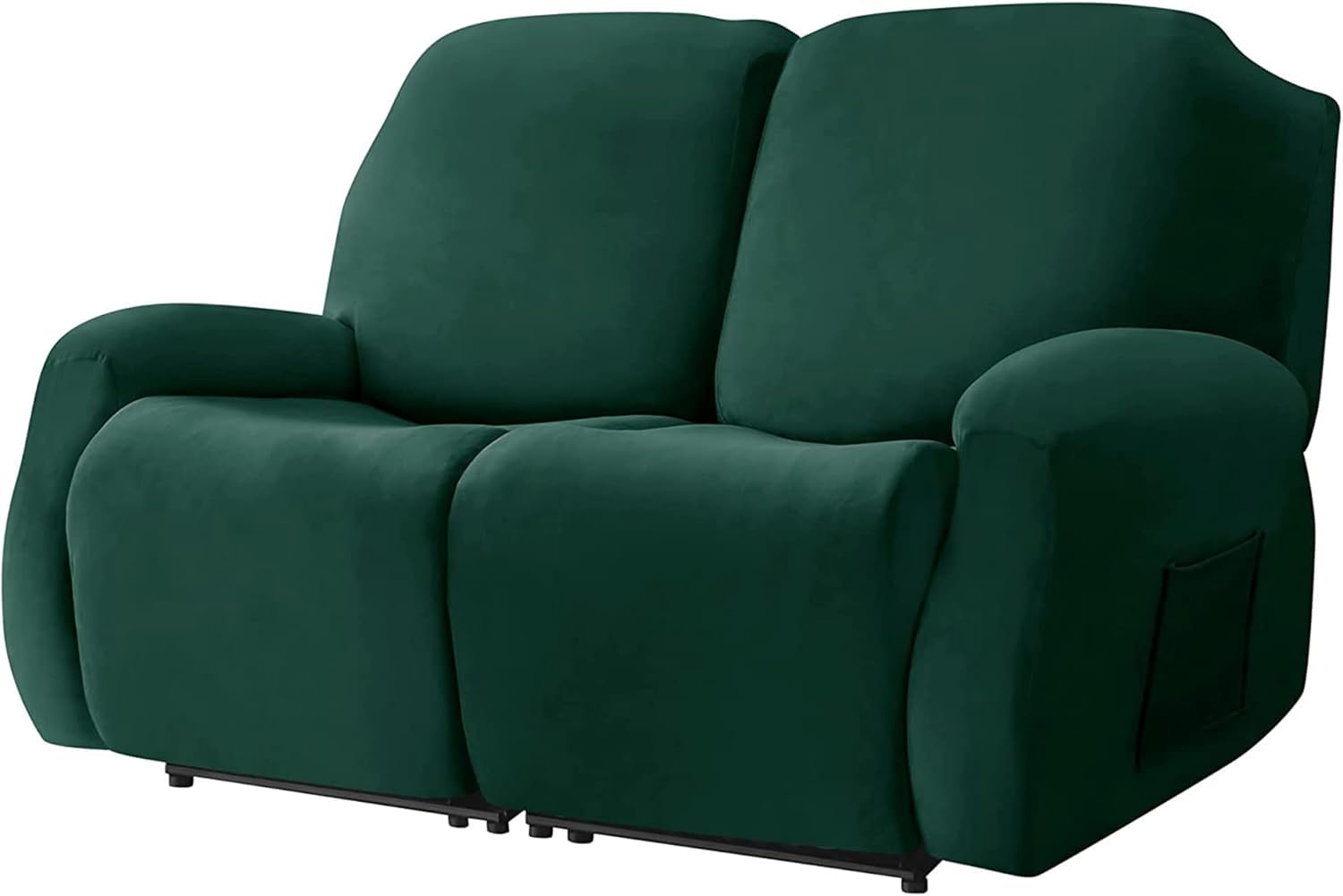 Fundas de terciopelo para sillas reclinables, fundas elásticas de 6 piezas, protector de muebles suave antideslizante con bolsillo, funda duradera para sofá biplaza para una fácil limpieza, color