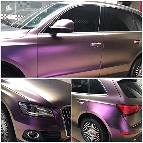 ATMOMO Purple to Copper Matte Metallic Chameleon Vinyl Wrap Color Change DIY Vehicle Vinyl Film, 59.84'' x 393.70''
