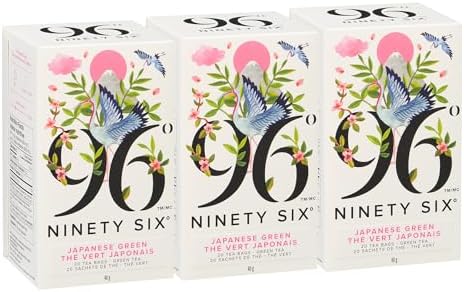 96° Japanese Green – Pack of 3 × 20 Pyramid Tea Bags (60 Bags), D...