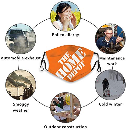 Home Depot Logo Adjustable Earloop Face Mouth Anti Pollution Washable with 6 Filters