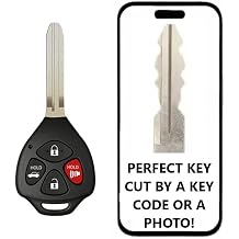 Key Cut Service + 4 Button Remote Keyless Entry 4D-67 chip for Toyota Corolla 2009-2010 Toyota Camry 2007-2011 FCC ID HYQ12BBY IC 1551A-12BBY OEM Part Number 89070-06232