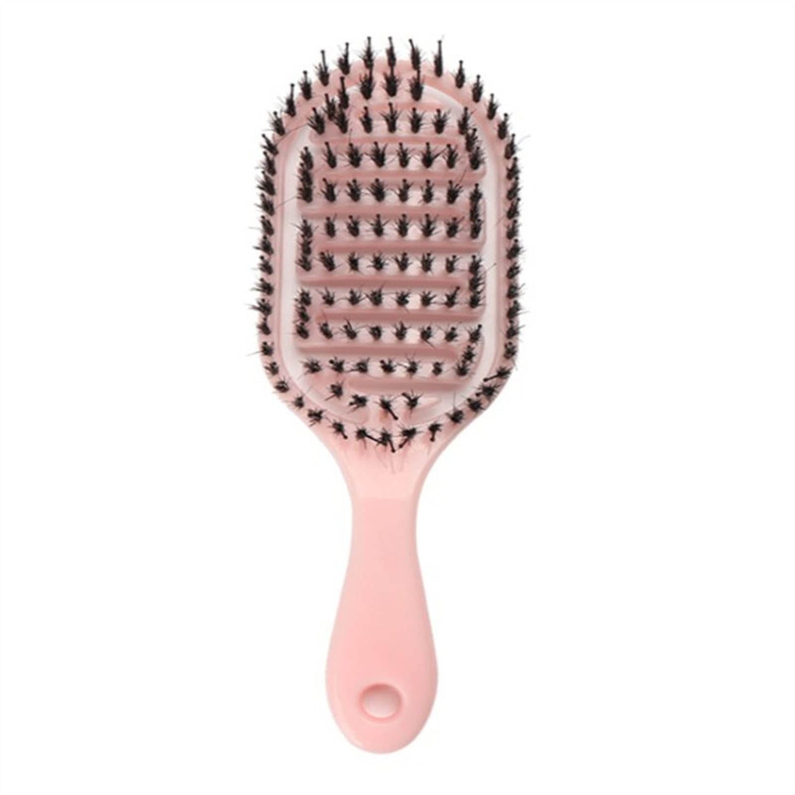 ADERFETBI Hair Comb Hair Brush Woman Comb Head Leather Massage Combing Salon Hairdressing Tool Wet Roller Hairbrush Men's and Women's Care(B)