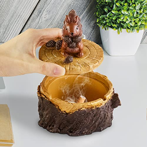 Grovind ASHTRAY02-SONGSHU Outdoor Ashtrays For Cigarettes Cute Resin Squirrel Ashtray With Lid For Home And Garden thumb #3