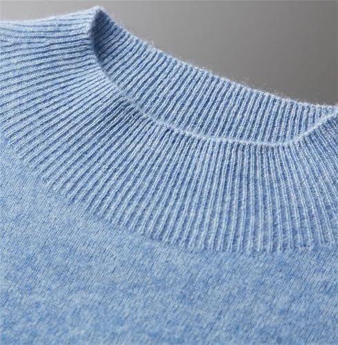 Men's Mock Neck Cashmere Sweater Winter Warm Cashmere Long Sleeve Knitwear Pullover3